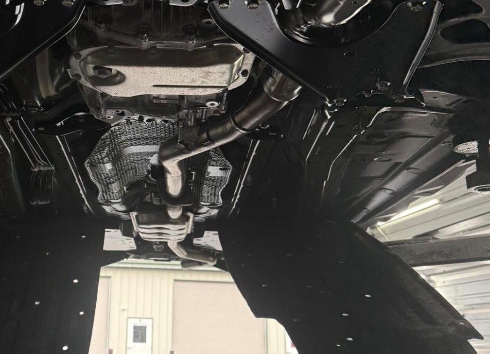 Close-up of Woolwax coating on the frame rails